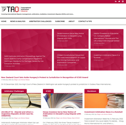Transnational Arbitration Observer (TAO)